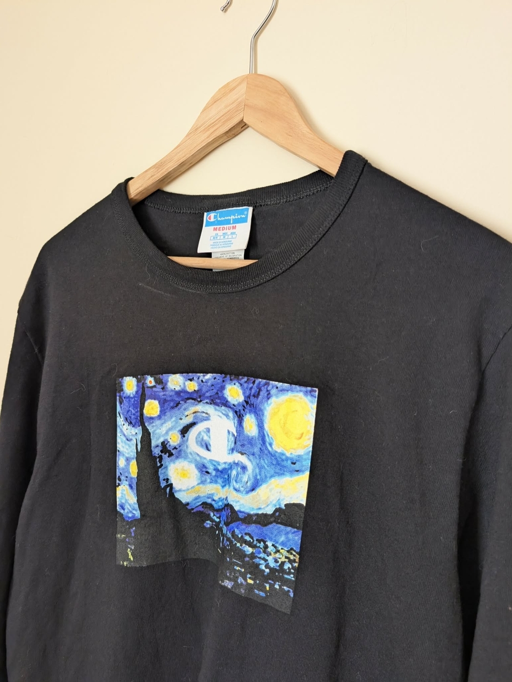 Champion x MoMA Van Gogh Starry Night Graphic Long Sleeve Shirt, Size Medium